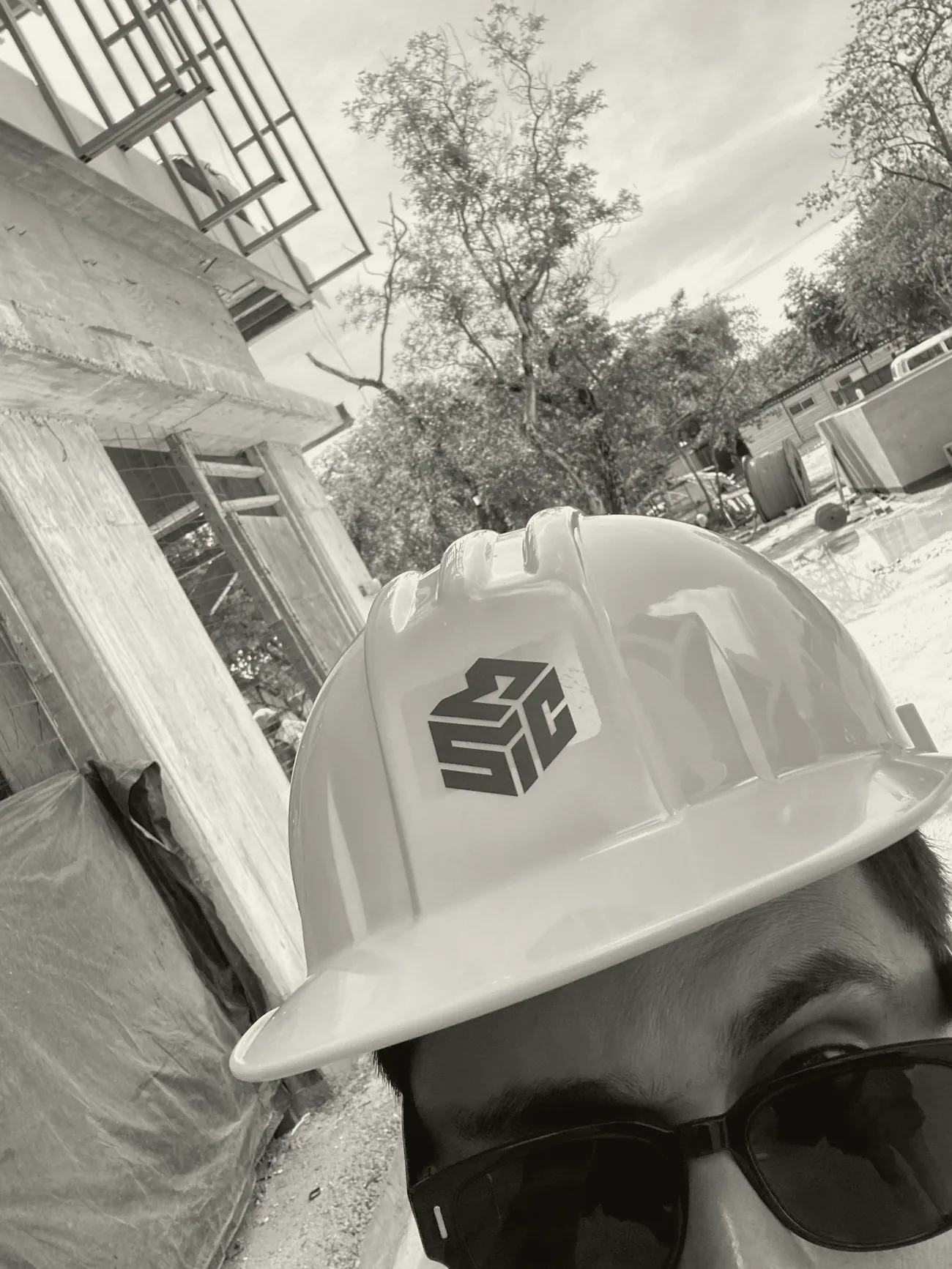 Vinny Govea in a hard hat starting exploratory work in Playa del Carmen in 2020.